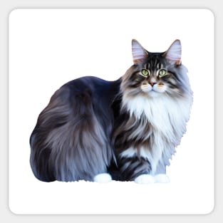 Fluffy Cat Print Sticker